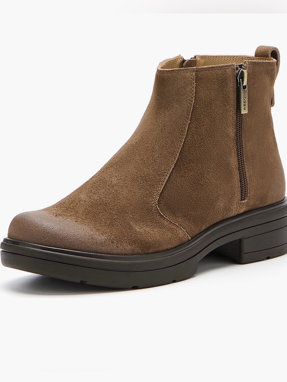 ABEO Vista Zip 3905 Dark Taupe Suede Ankle Boots 8.5 M Metatarsal